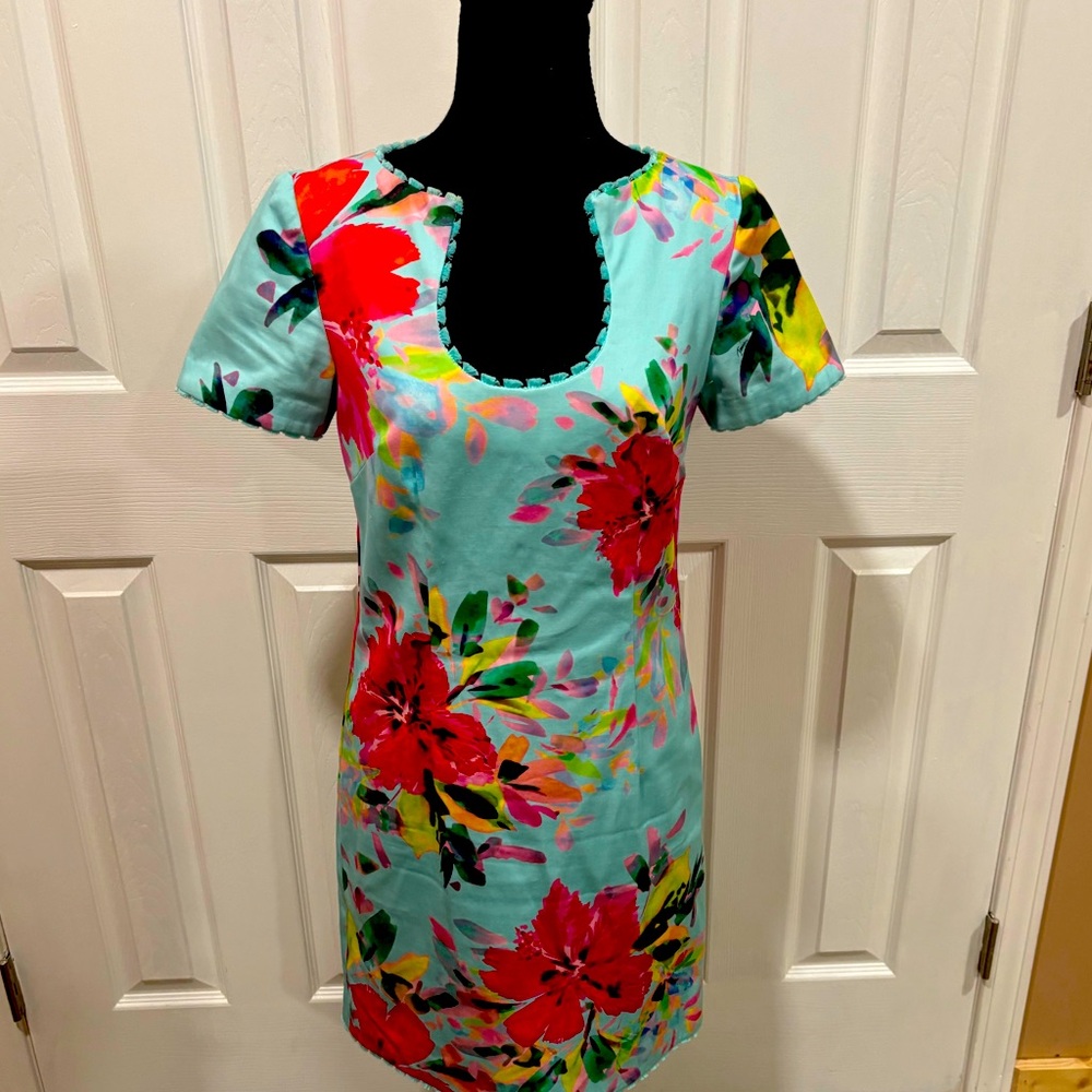 Trina Turk Blue Rashida Floral dress size 2